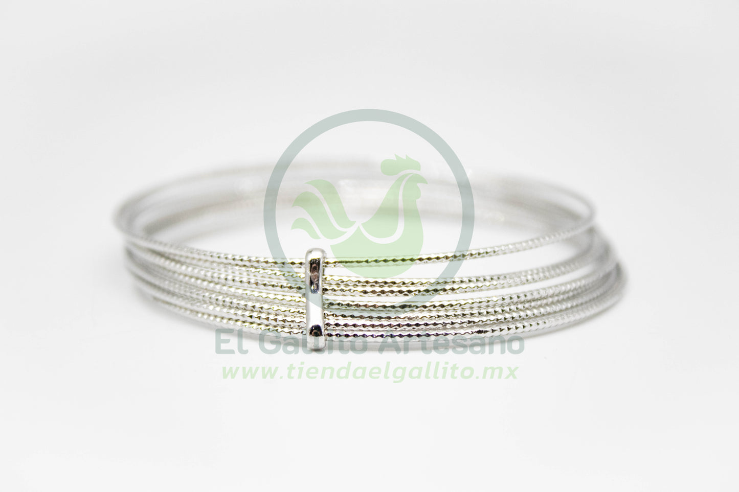 Brazalete 7 Aros 60Mm Plateado