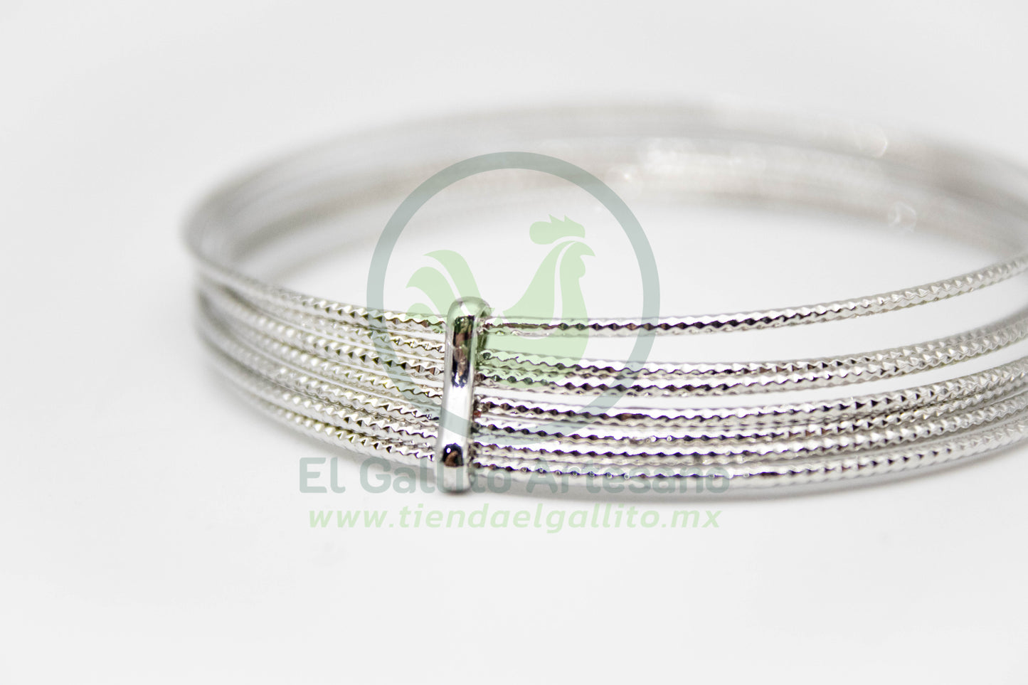 Brazalete 7 Aros 60Mm Plateado