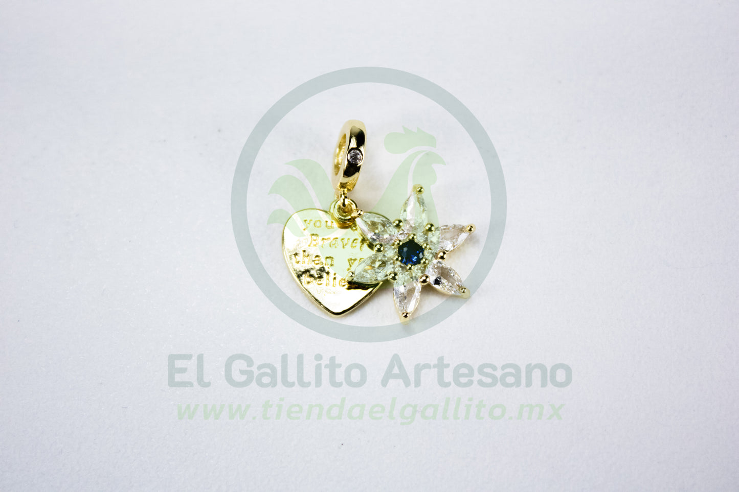 Charms #03 25-1 | Flor con Corazón Leyenda