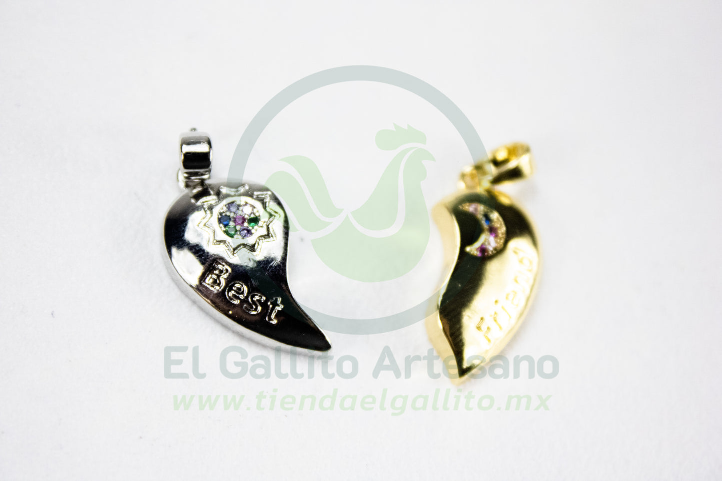 Charms #77 25-1 | Best Friends Corazón Pareja Sol Luna Imán