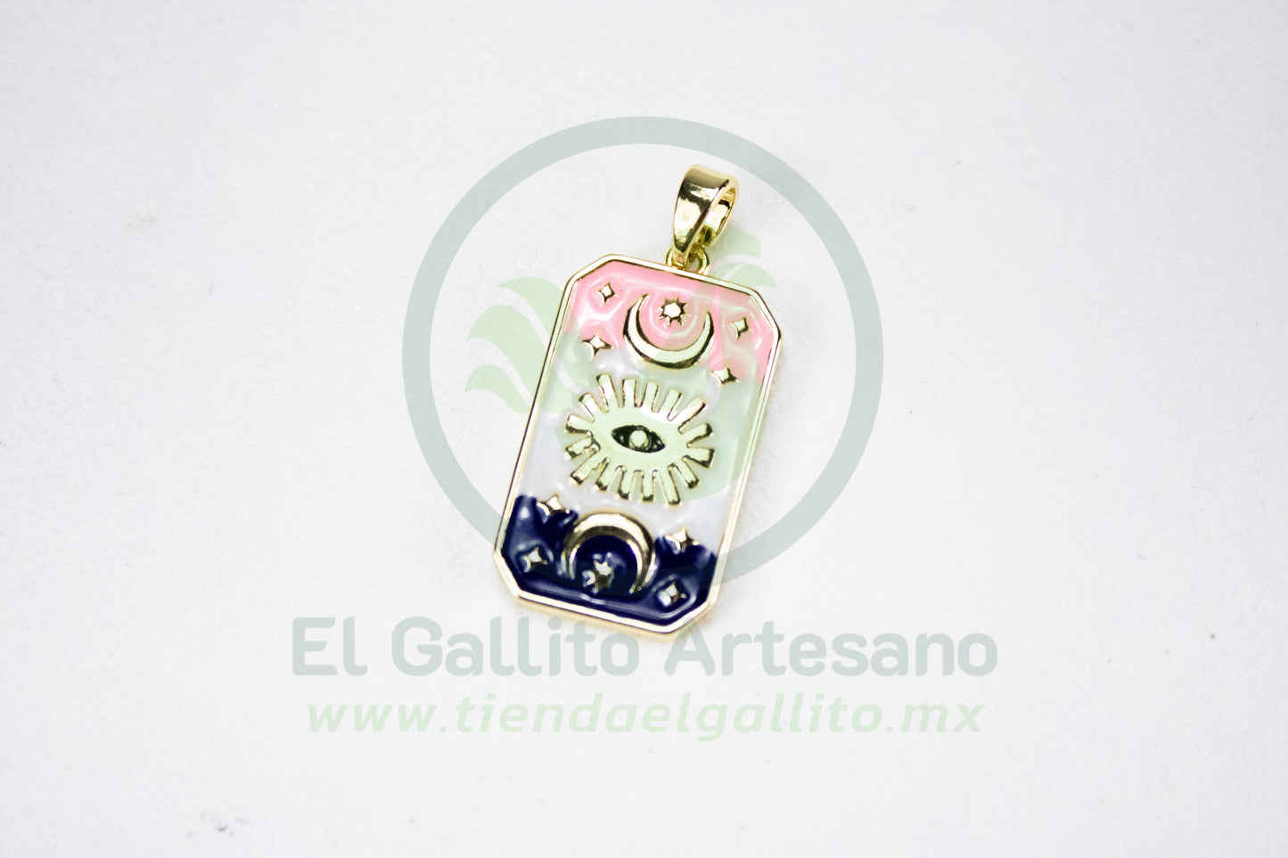 Charms #85 25-1 | Placa Rosa Azul Ojo