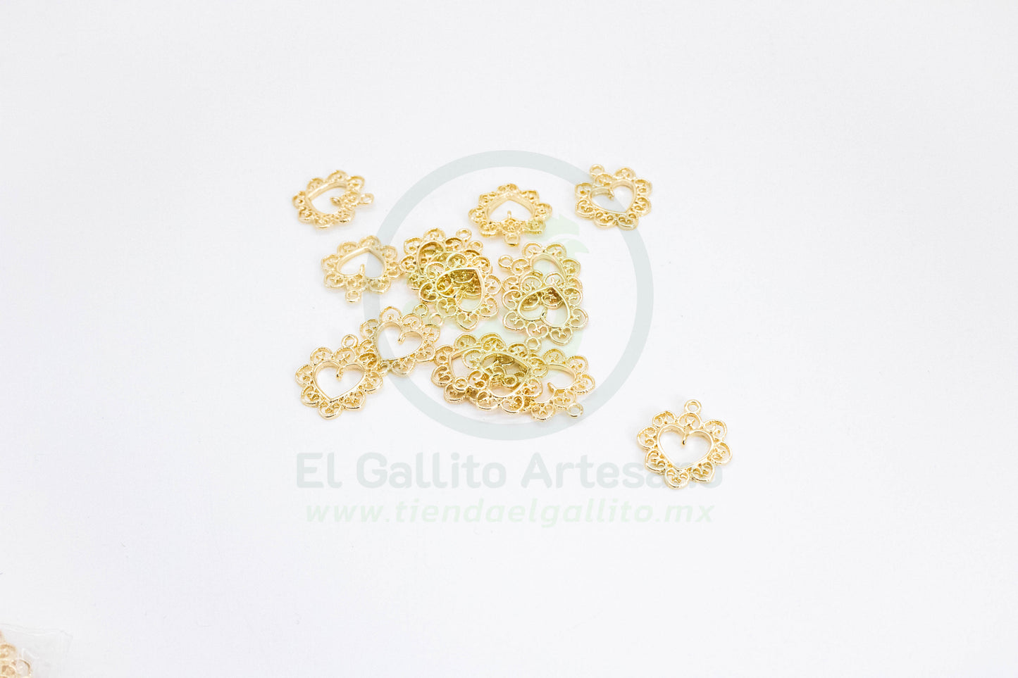 #566 Chapa de Oro - Dije Corazón/Corazones (PIEZA)