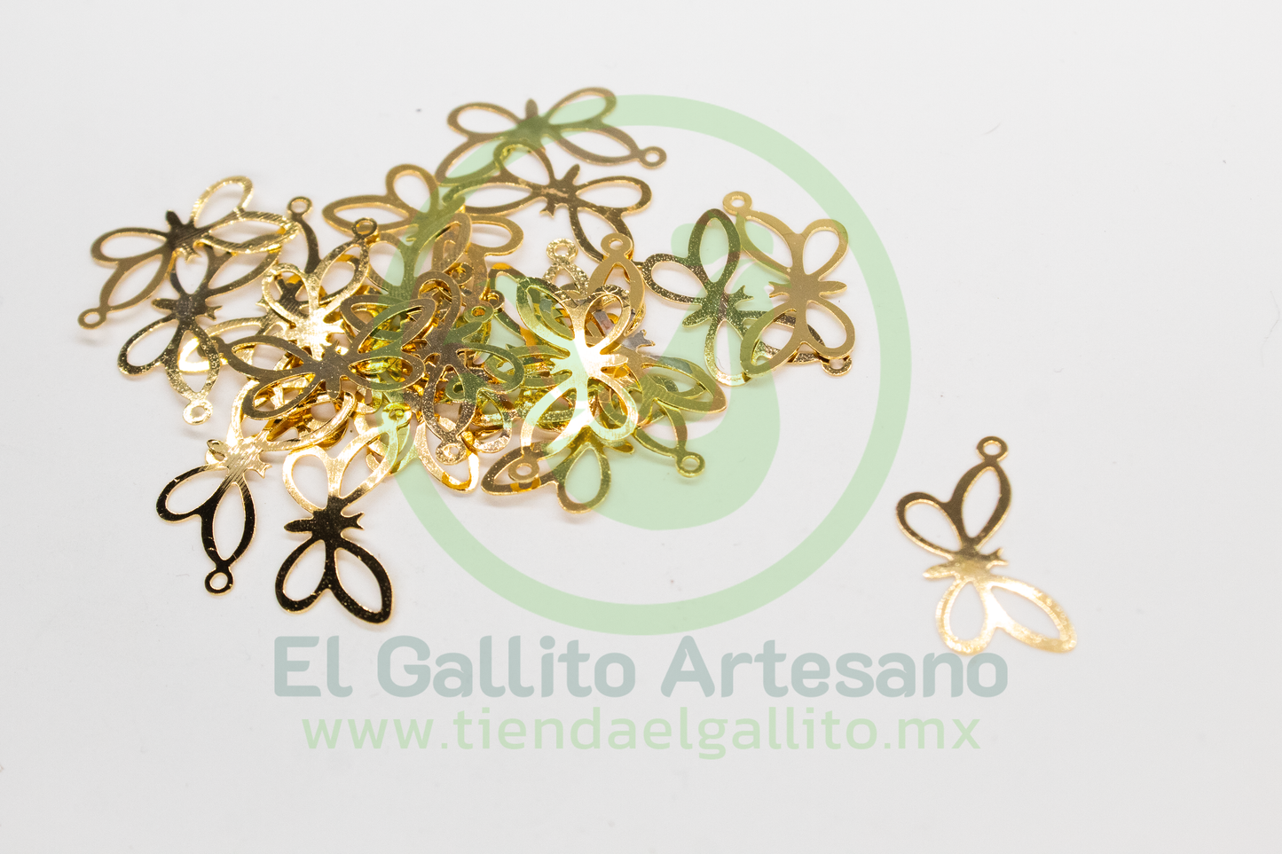 #618 Chapa de Oro - Dije Mariposa Laminada