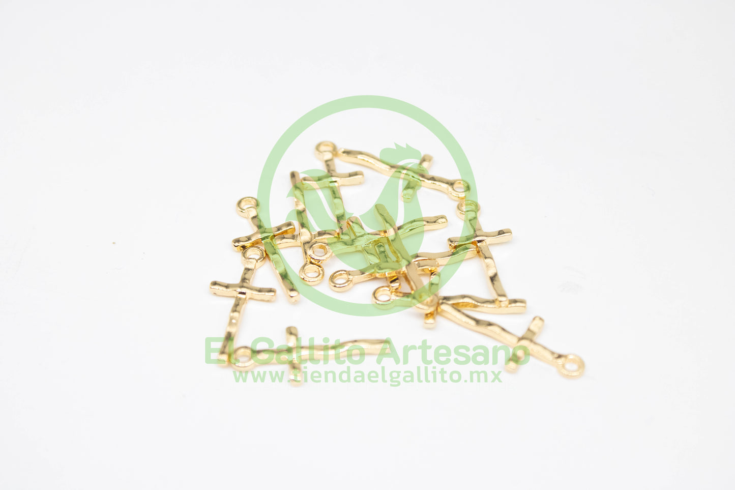 #486 Chapa de Oro - Dije De Cruz Con Ondas (PIEZA)