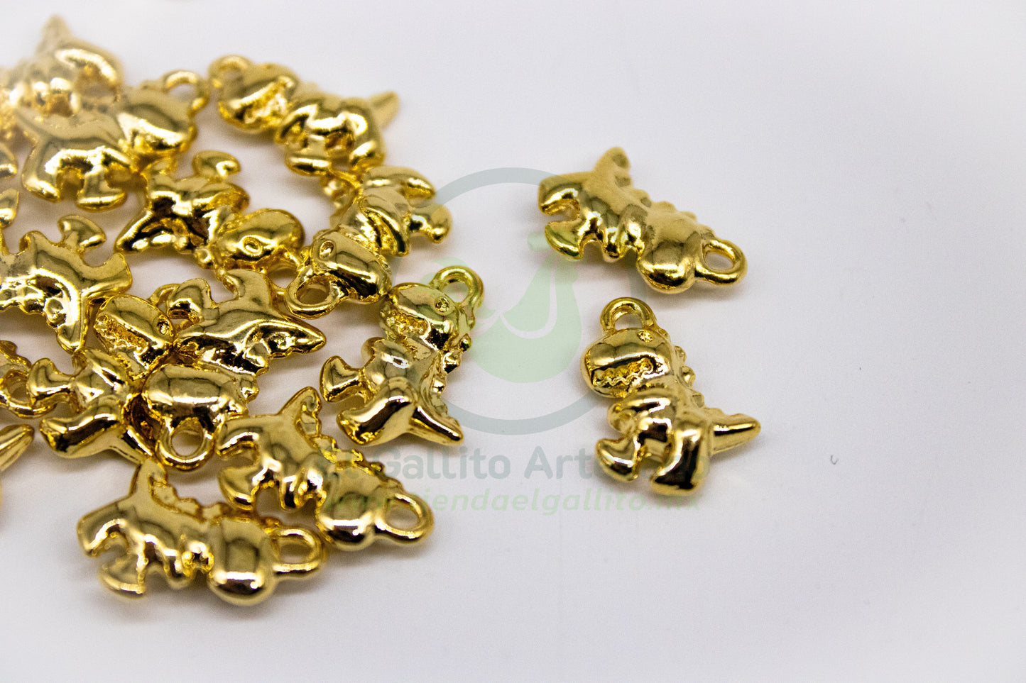 #712 Chapa de Oro - Dije Dino 3D (PIEZA) (NUEVO)