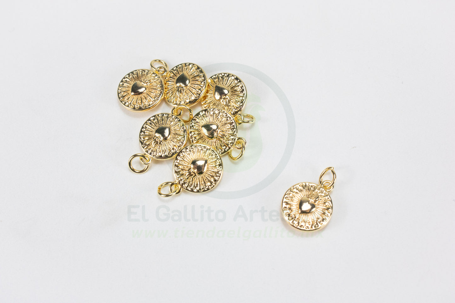 #560 Chapa de Oro - Dije Sagrado Corazón 12mm (PIEZA) (NUEVO)