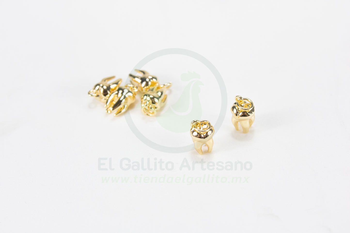 #728 Chapa de Oro - Dije Muela 10mm (PIEZA) (NUEVO)