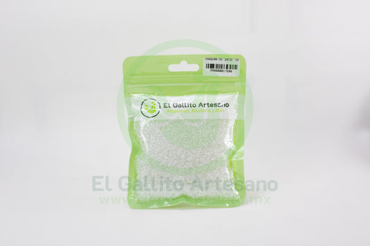 Chaquira 100-Gr120-101 | Blanco Trans Perla