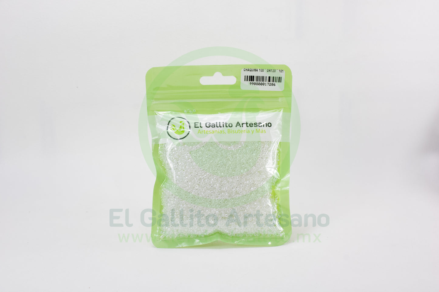 Chaquira 100-Gr120-101 | Blanco Trans Perla