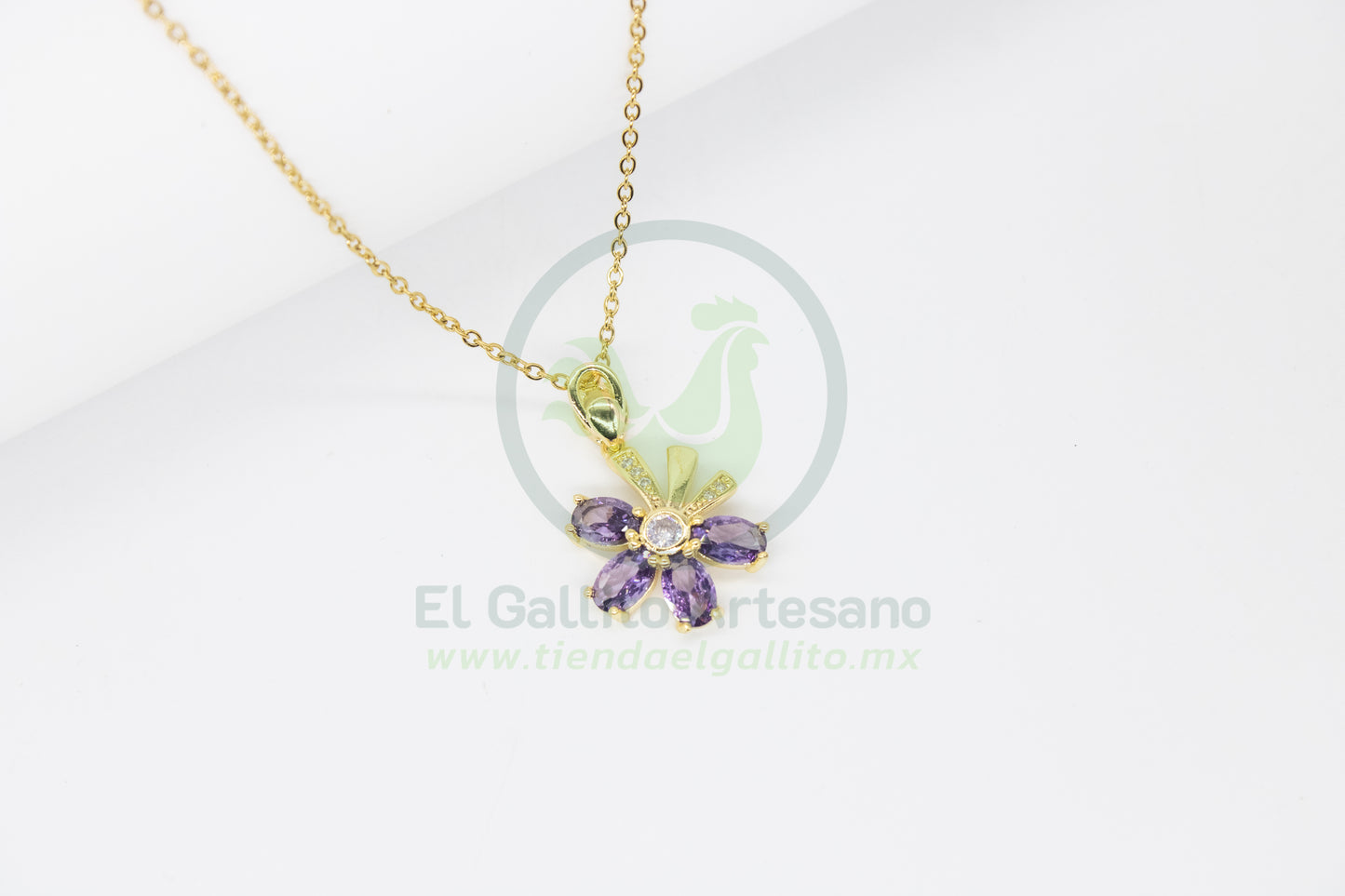Collar Cobre MD21 | Flor Morada