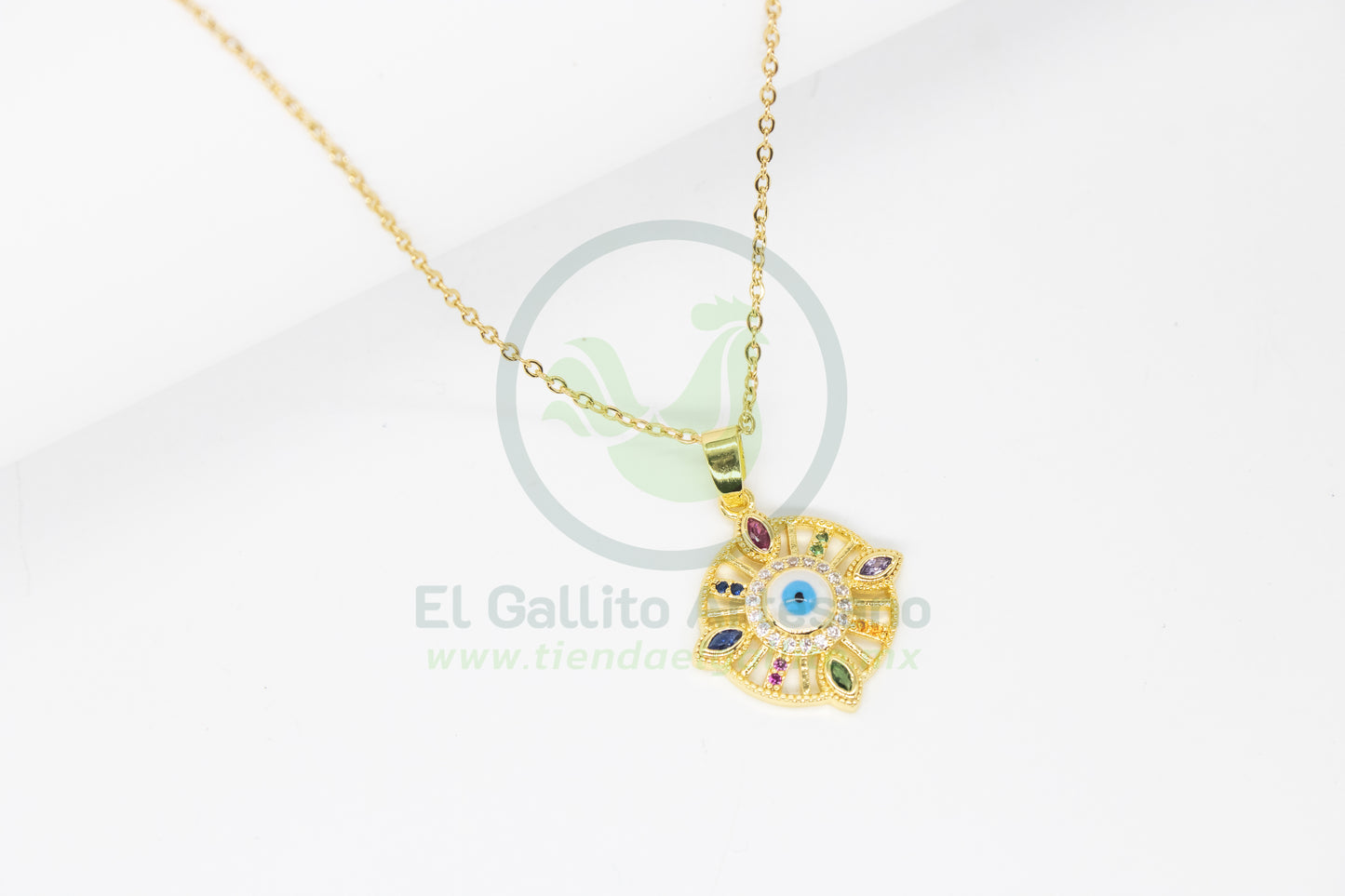 Collar Cobre MD34 | Ojo Blanco Gotas