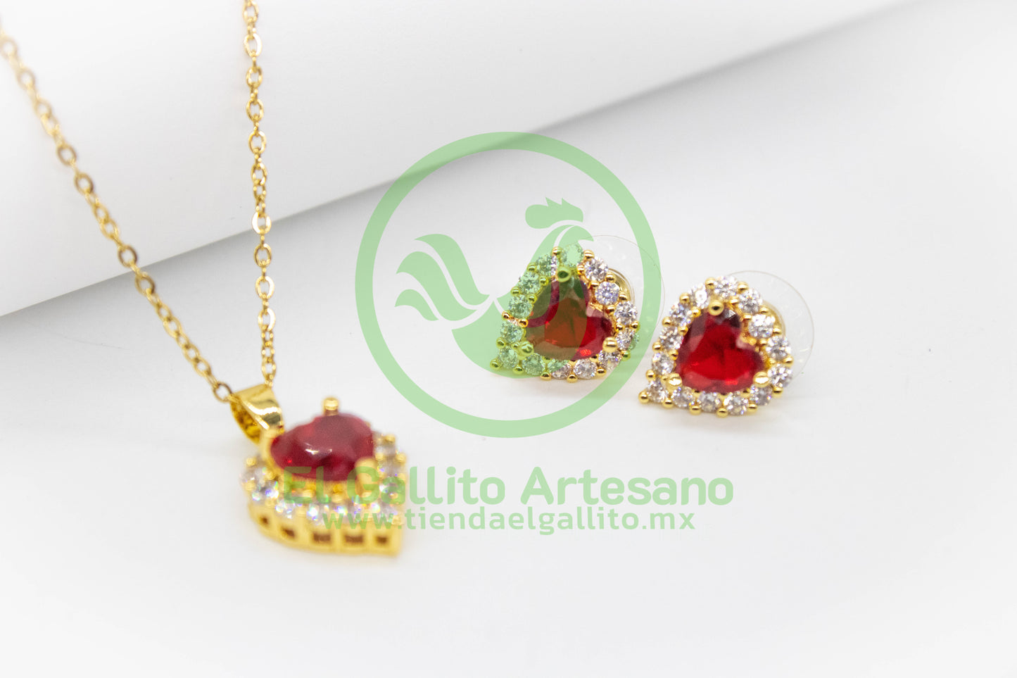 Collar Cobre MD73 | Juego Corazón Rubí