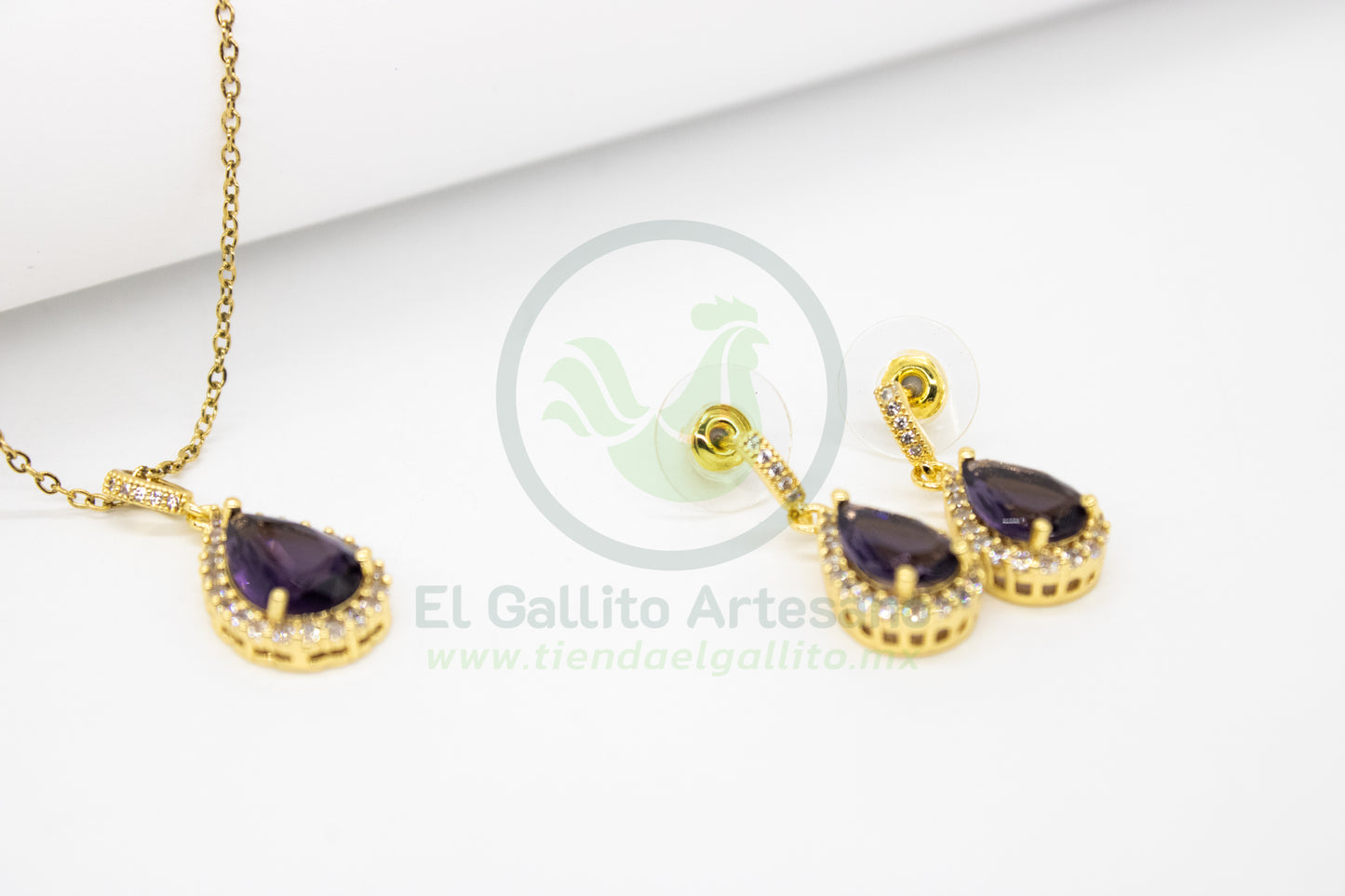 Collar Cobre MD77 | Juego Gota Lila