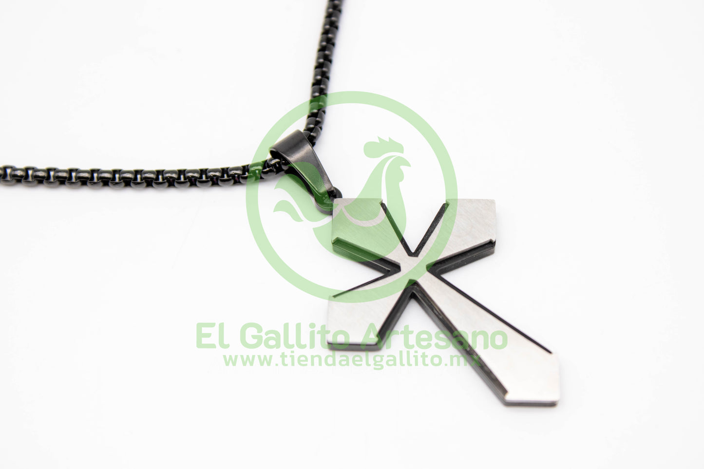 Collar Cruz MD3 | Plateada En Puntas