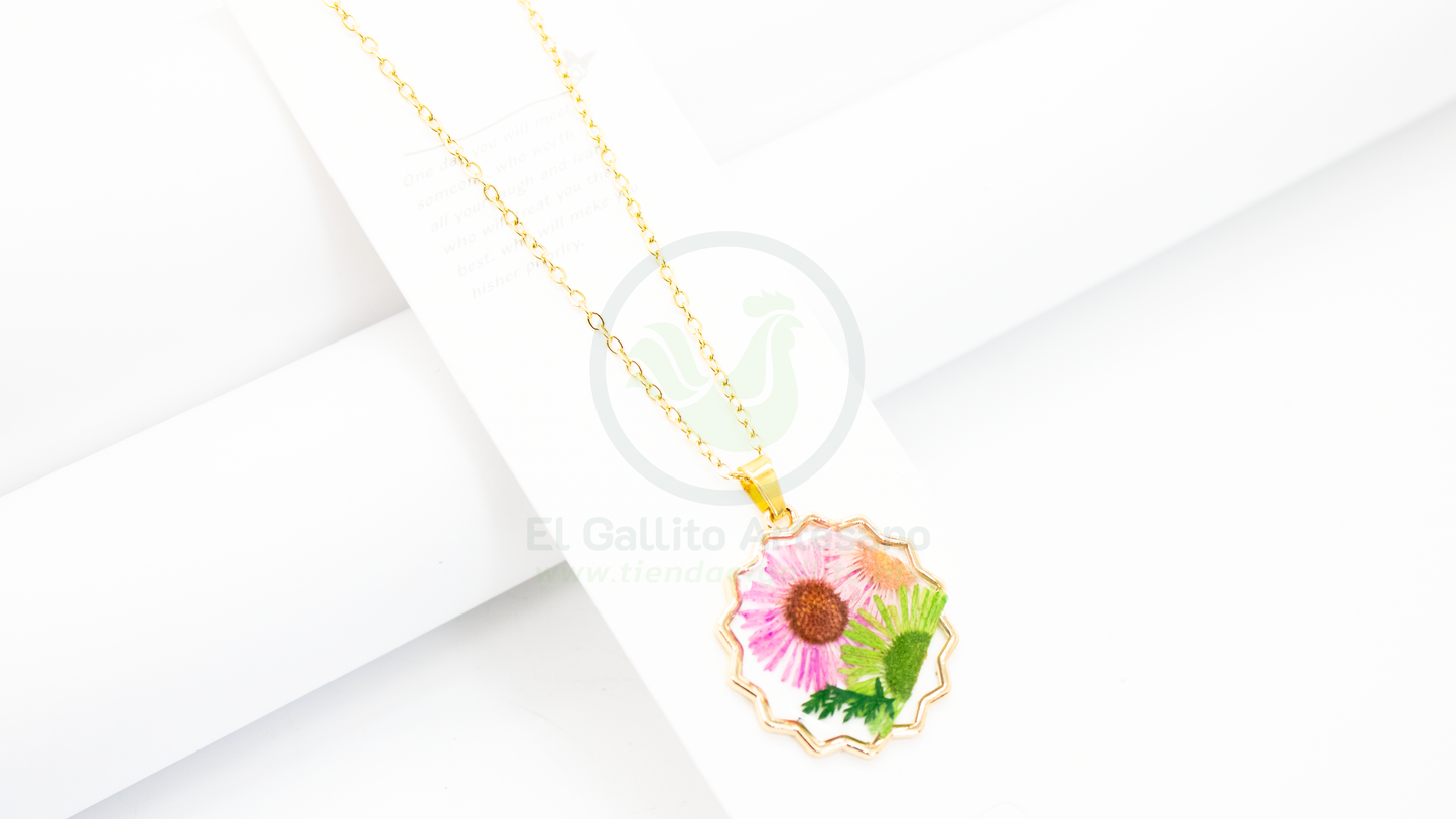 Collar Dije Resina MD08 | Dalia Rosa Verde
