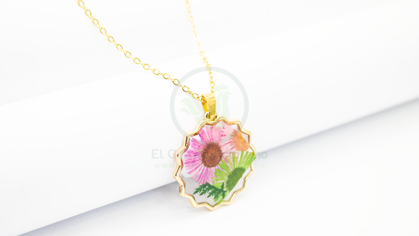 Collar Dije Resina MD08 | Dalia Rosa Verde