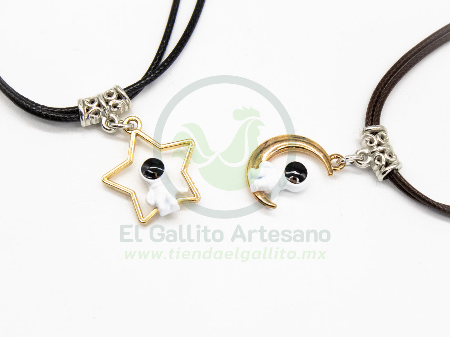 Collar Pareja MD15 | Astronauta Luna Estrella