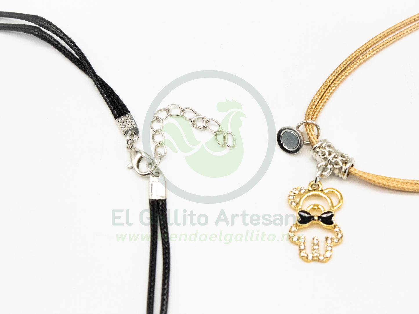 Collar Pareja MD19 | Oso Elegante Dor/Plat