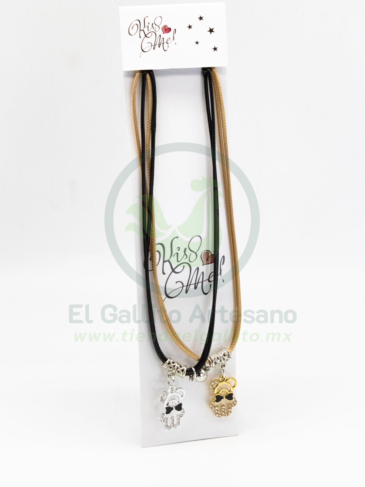 Collar Pareja MD19 | Oso Elegante Dor/Plat