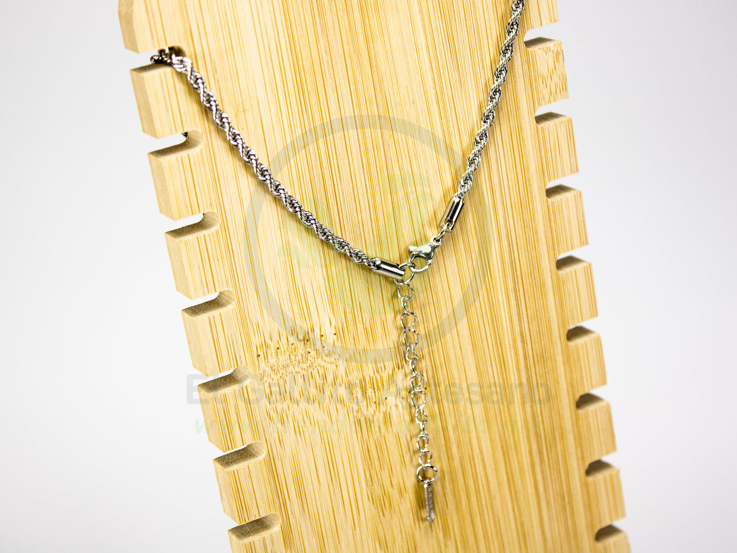 Collar Acero 24-4 MD12 | Cruz Plateada con Anillo