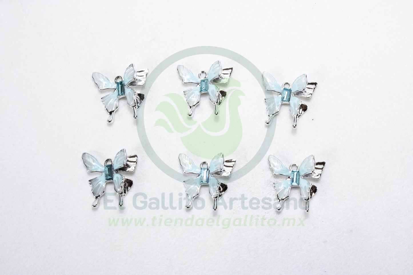 Dije #3 Esmaltado | Mariposa Plateada