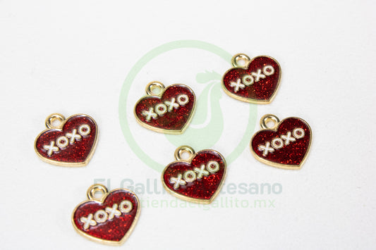 Dije #5 Esmaltado | Corazón XOXO
