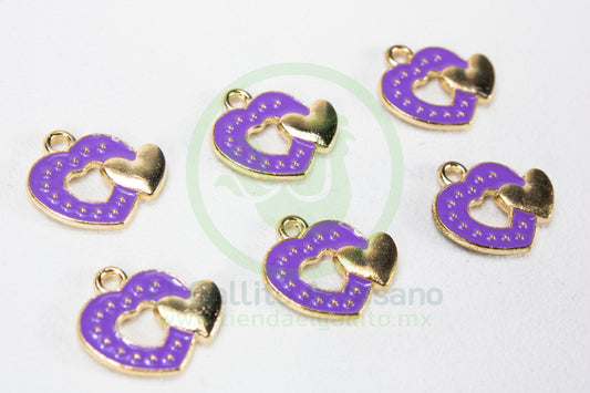 Dije #5 Esmaltado | Duo Corazón Colores