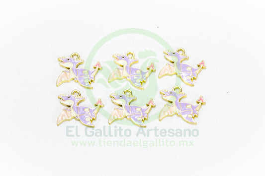 Dije #5 Esmaltado | Dinosaurio Colores