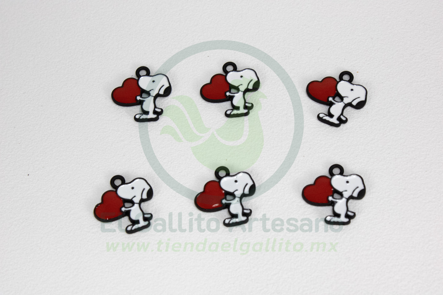 Dije #2 Esmaltado | Snoopy Corazón