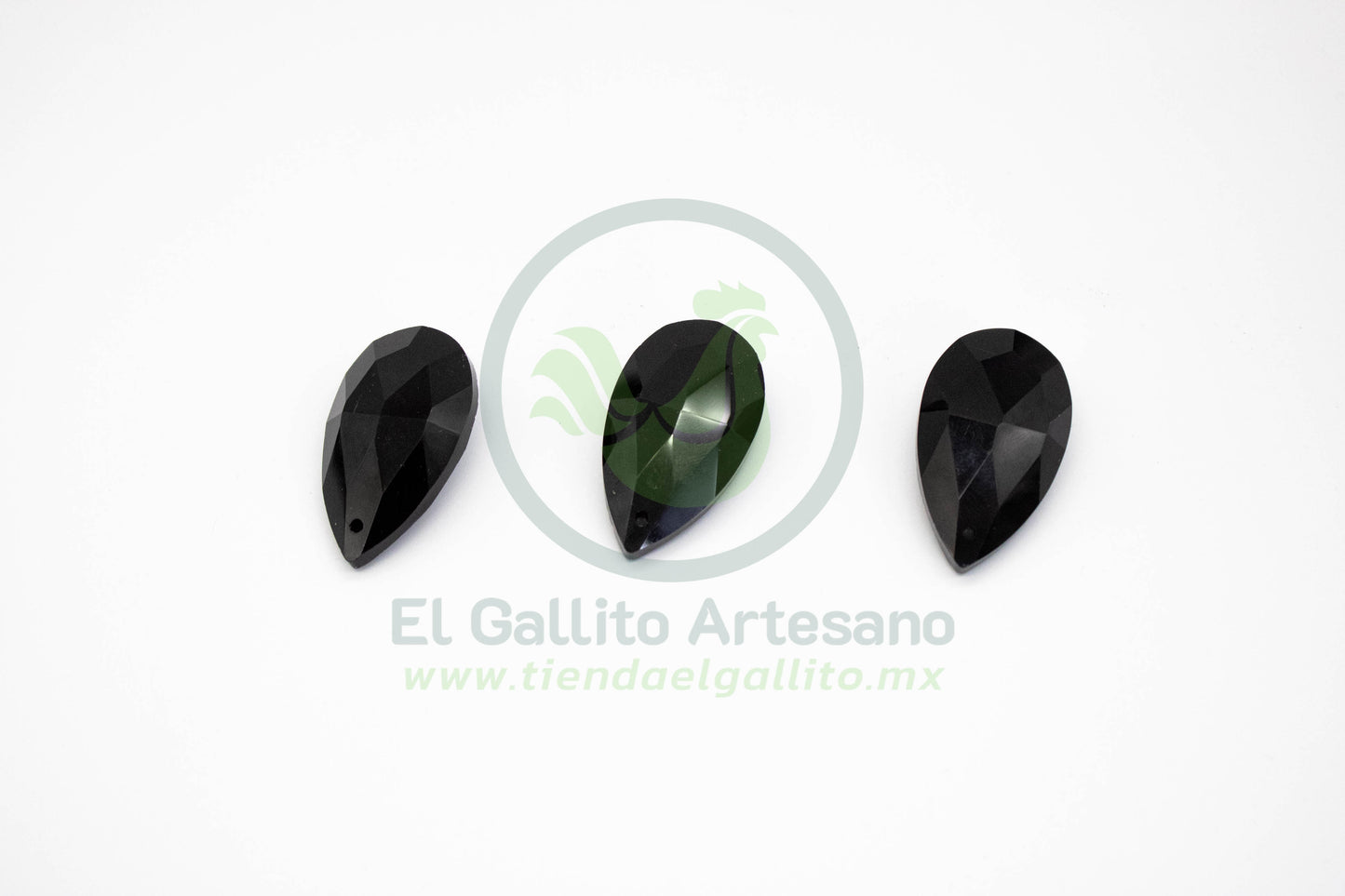 Dije Gota Facetada Negro - Varias Medidas