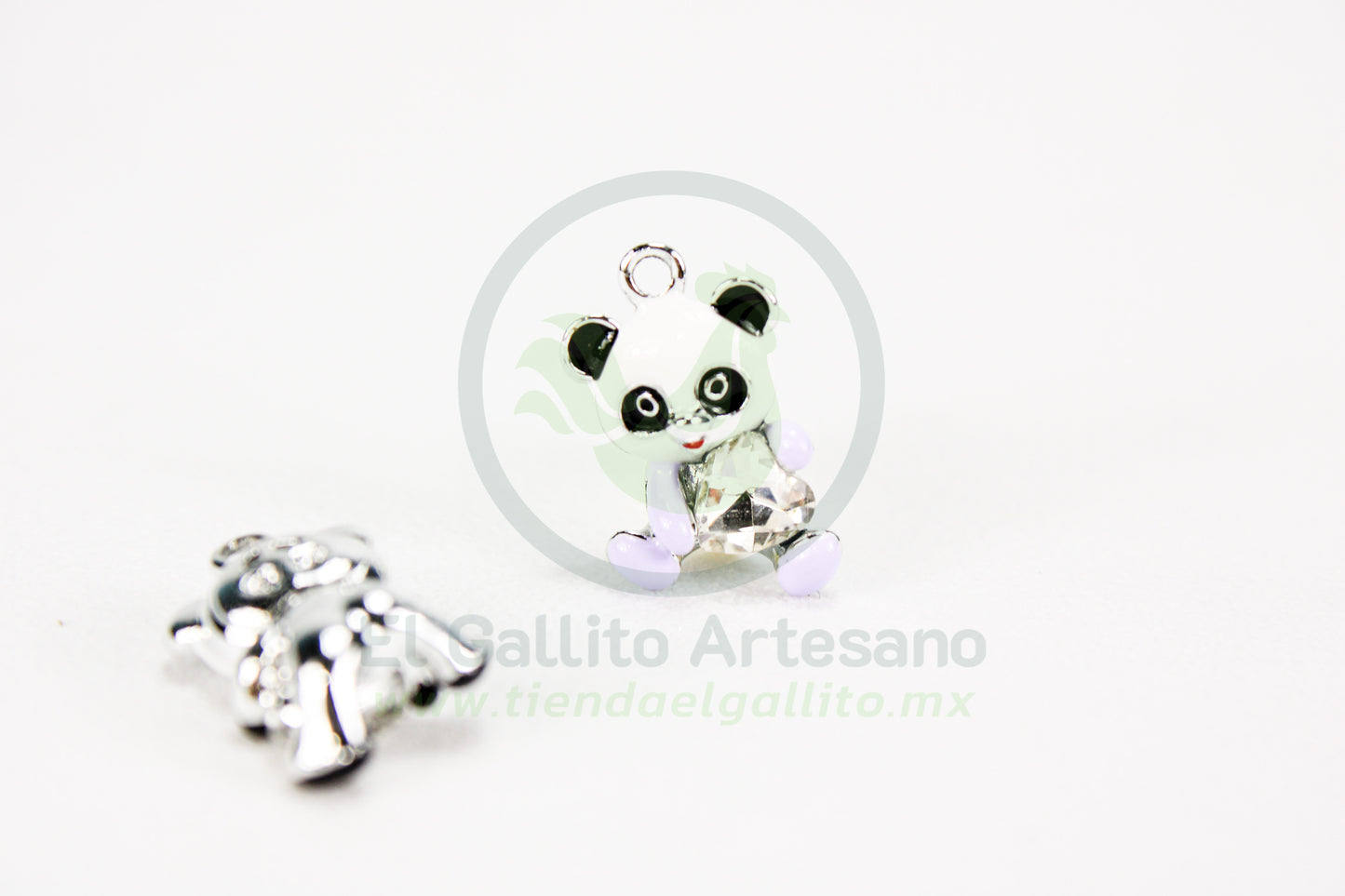 Panda Corazón | Dije Esmaltado Mini