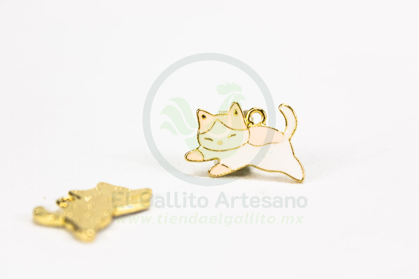 Gato Acostado | Dije Esmaltado Mini