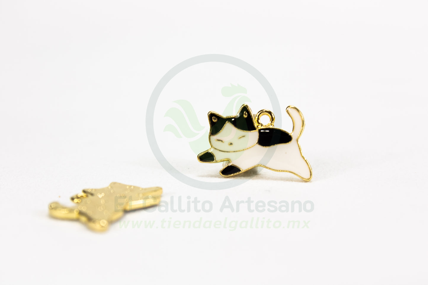 Gato Acostado | Dije Esmaltado Mini
