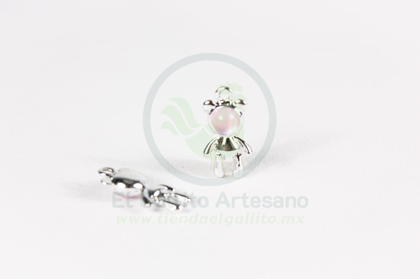 Oso Plat. | Dije Esmaltado Mini