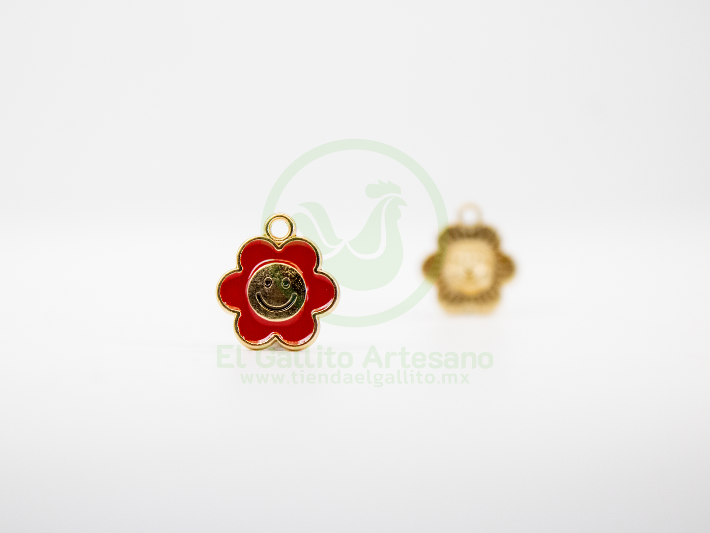 Flor 4 Sencilla c/Carita - Dije Metal