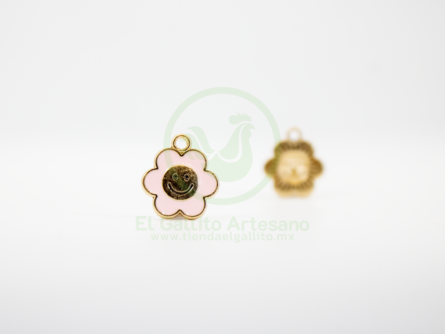 Flor 4 Sencilla c/Carita - Dije Metal