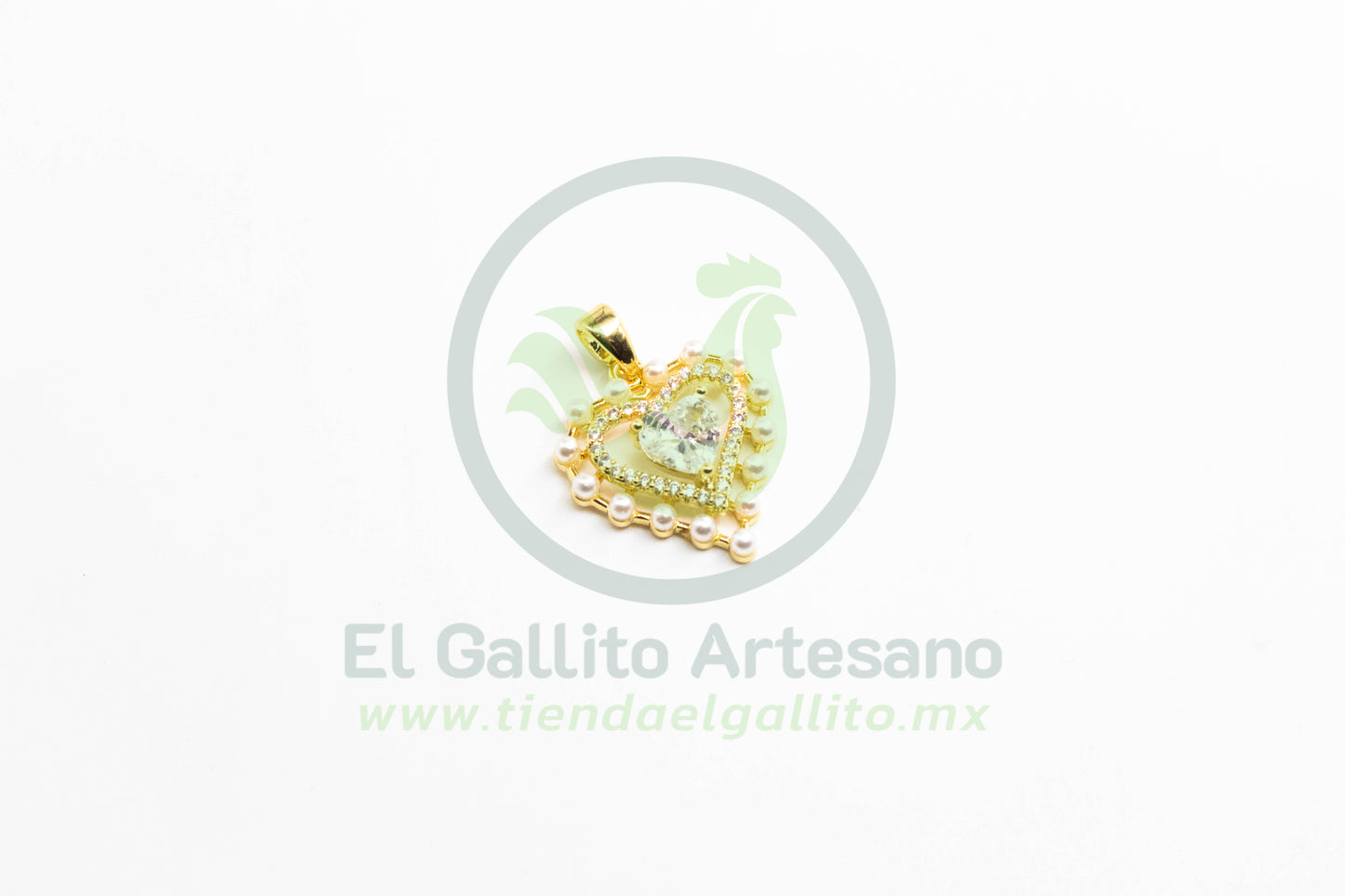 Zirconia #124 Corazón Silueta Perlitas
