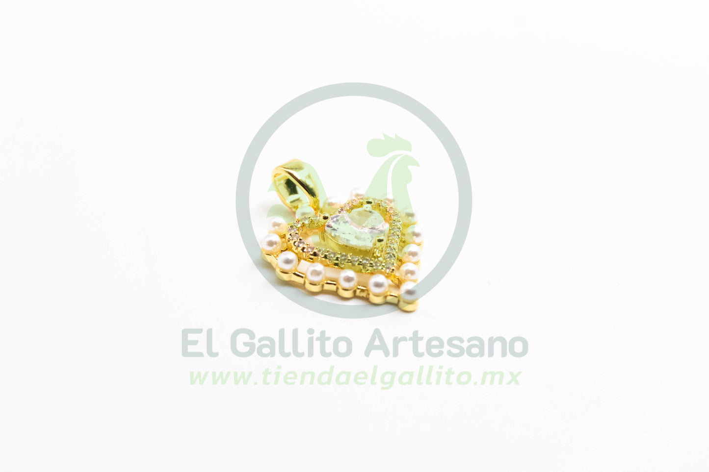 Zirconia #124 Corazón Silueta Perlitas