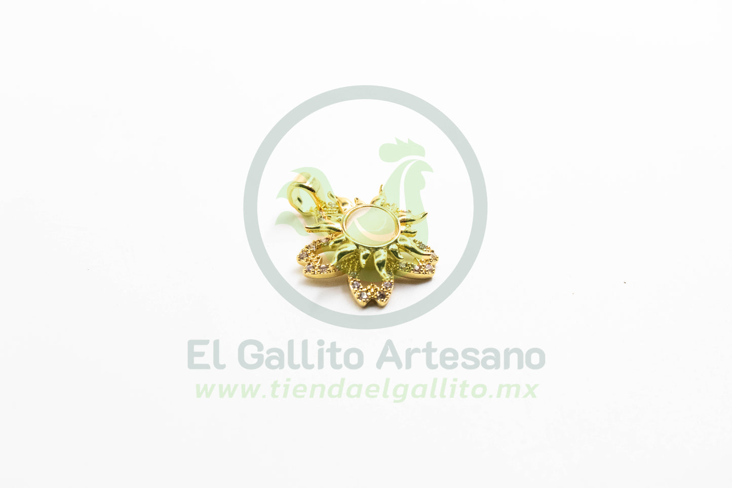 Dije Zirconia #161 | Flor Sol Perla Giratorio