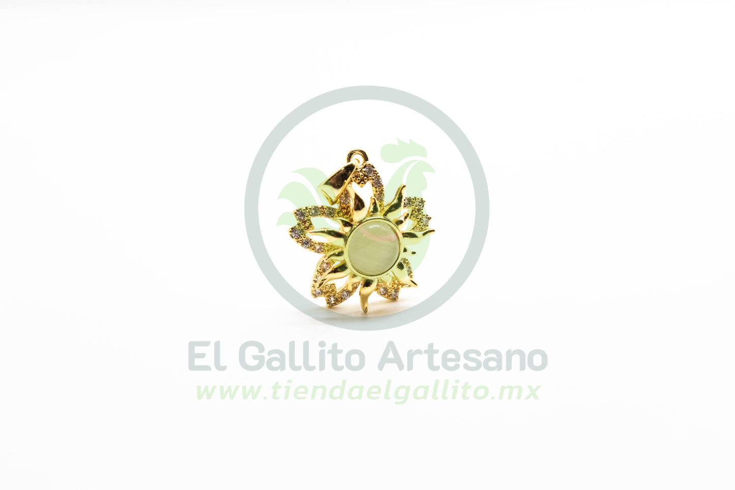 Dije Zirconia #161 | Flor Sol Perla Giratorio
