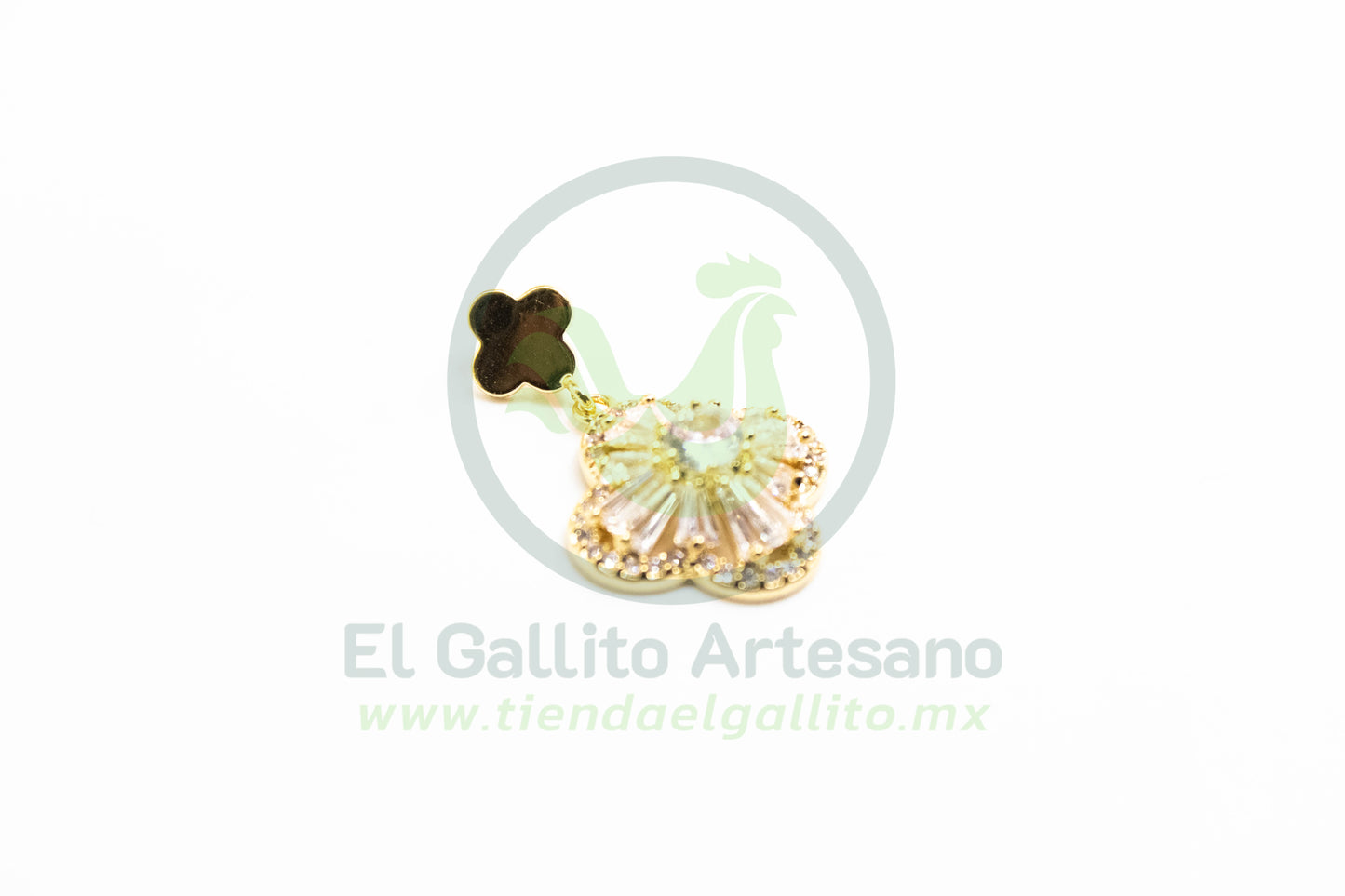 Zirconia #214 Flor 4 Pétalos Cristal