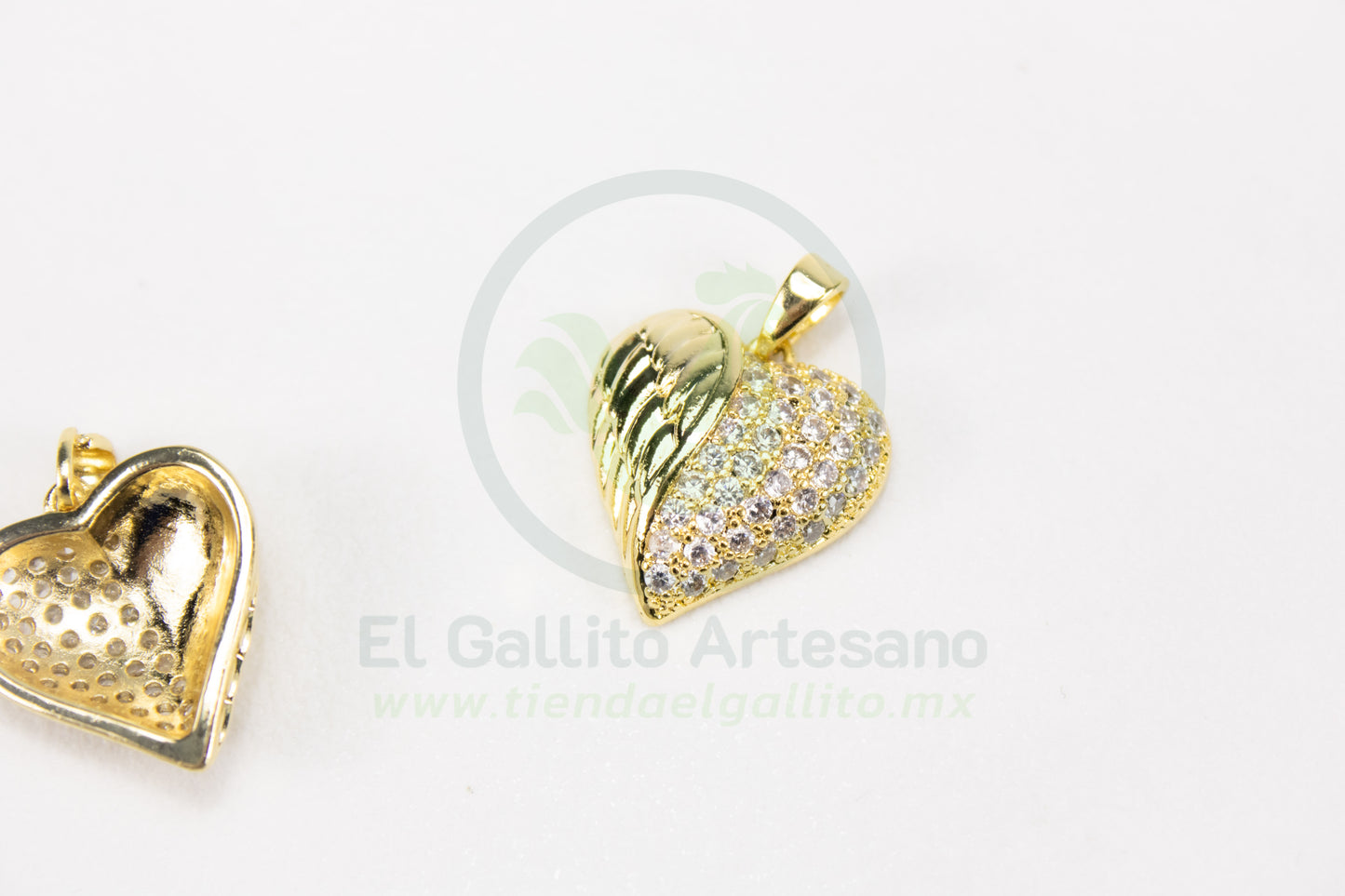 Dije Zirconia #217 | Corazón 50-50