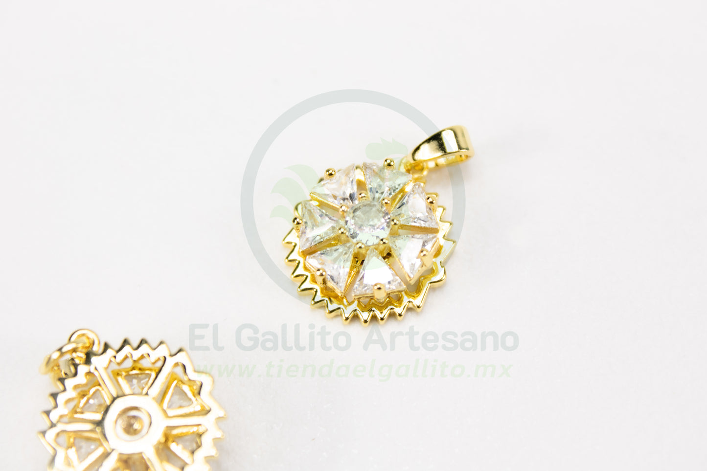 Dije Zirconia #223 | Flor Engrane Giratoria