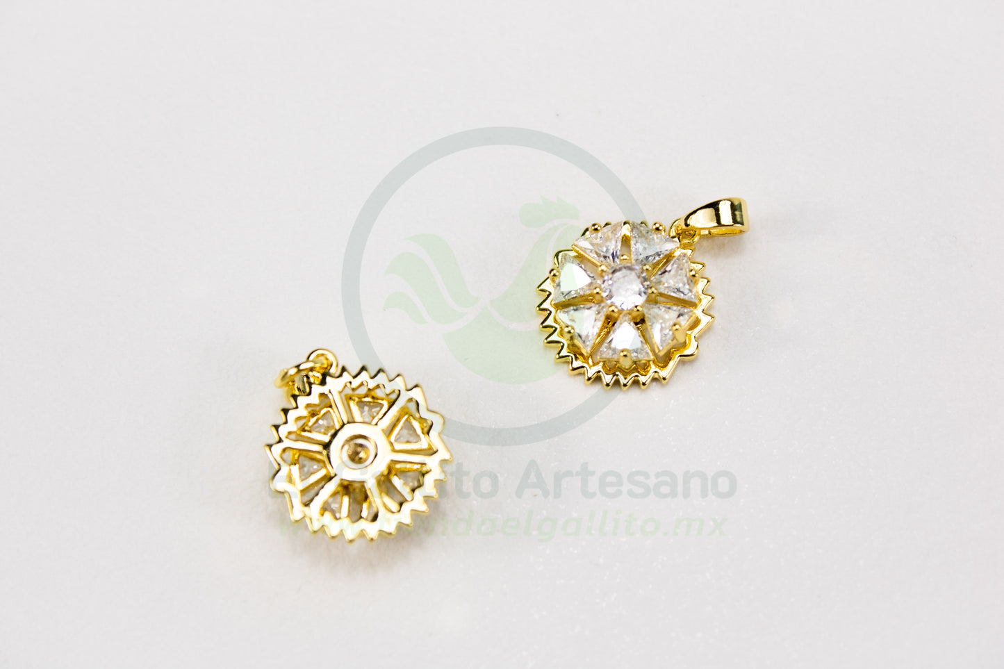 Dije Zirconia #223 | Flor Engrane Giratoria
