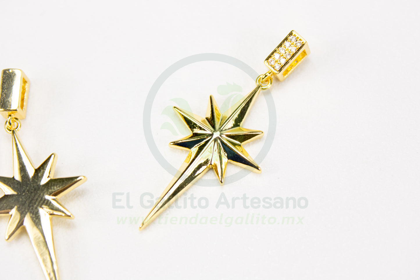 Dije Zirconia #238 | Estrella Cartesiana Dor y Plat