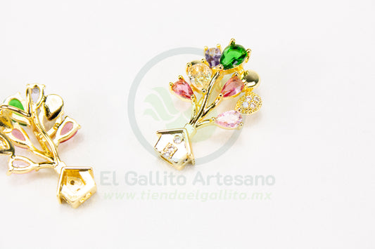 Dije Zirconia #241 | Casa con Globos Colores