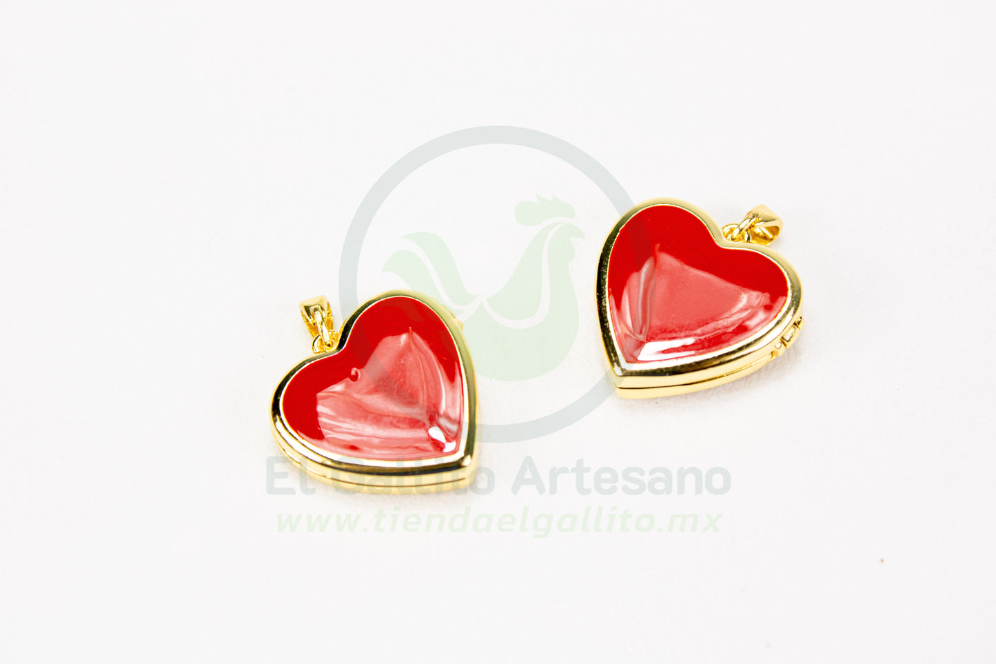 Dije Zirconia #242 | Relicario Corazón Rojo