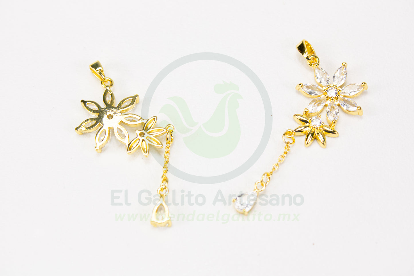 Dije Zirconia #244 | Flor Blanco con Gota