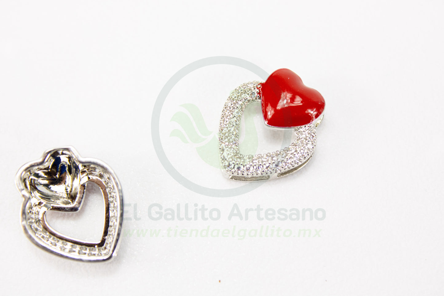 Dije Zirconia #248 | Corazón Silueta Rojo 2C