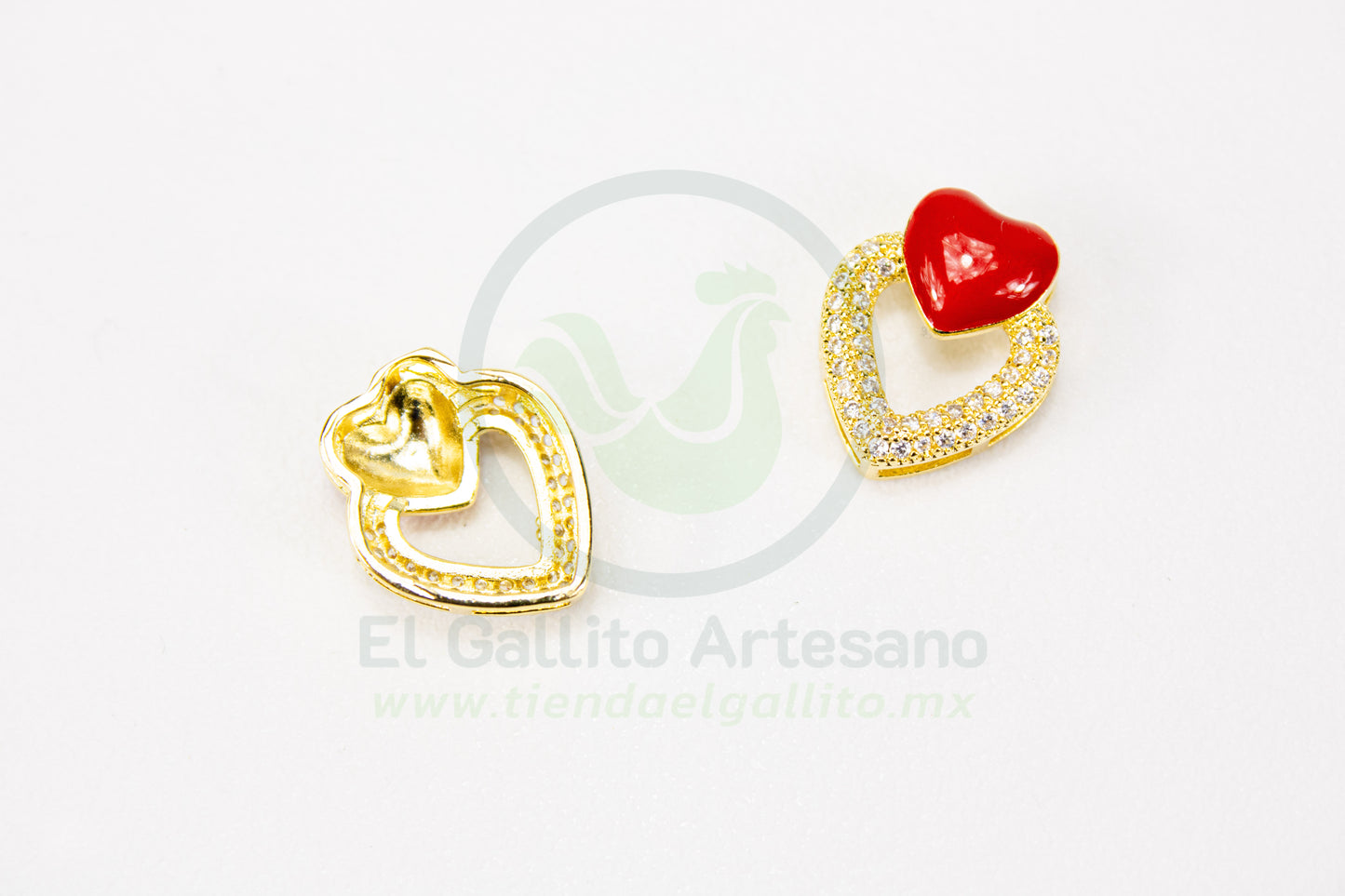 Dije Zirconia #248 | Corazón Silueta Rojo 2C